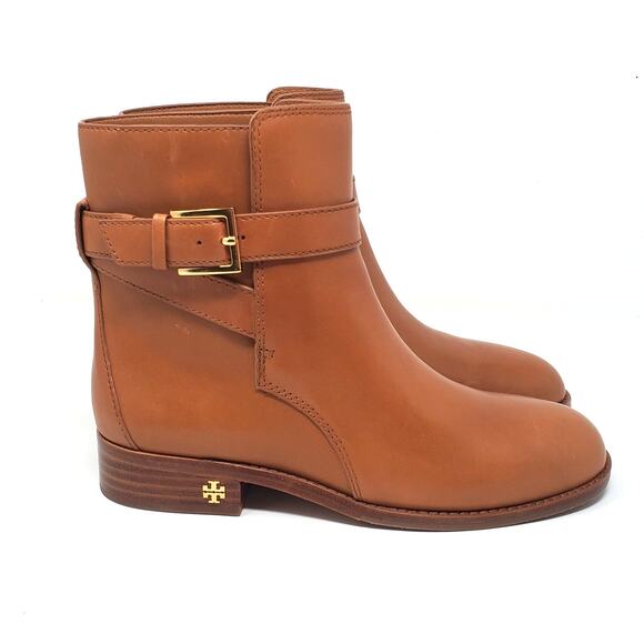 Tory Burch Brooke Ankle Bootie Boots Calf Leather Tan Brown 52660 Size US 7 M - Picture 4 of 10
